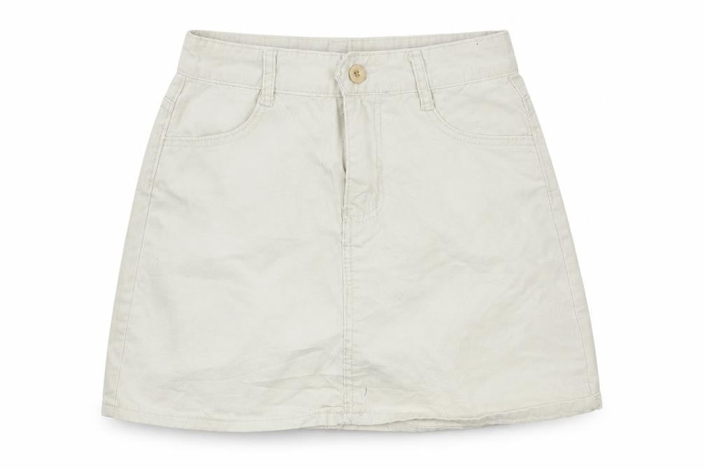 Jeans Womens Ivory  Denim A-Line Skirt Size L