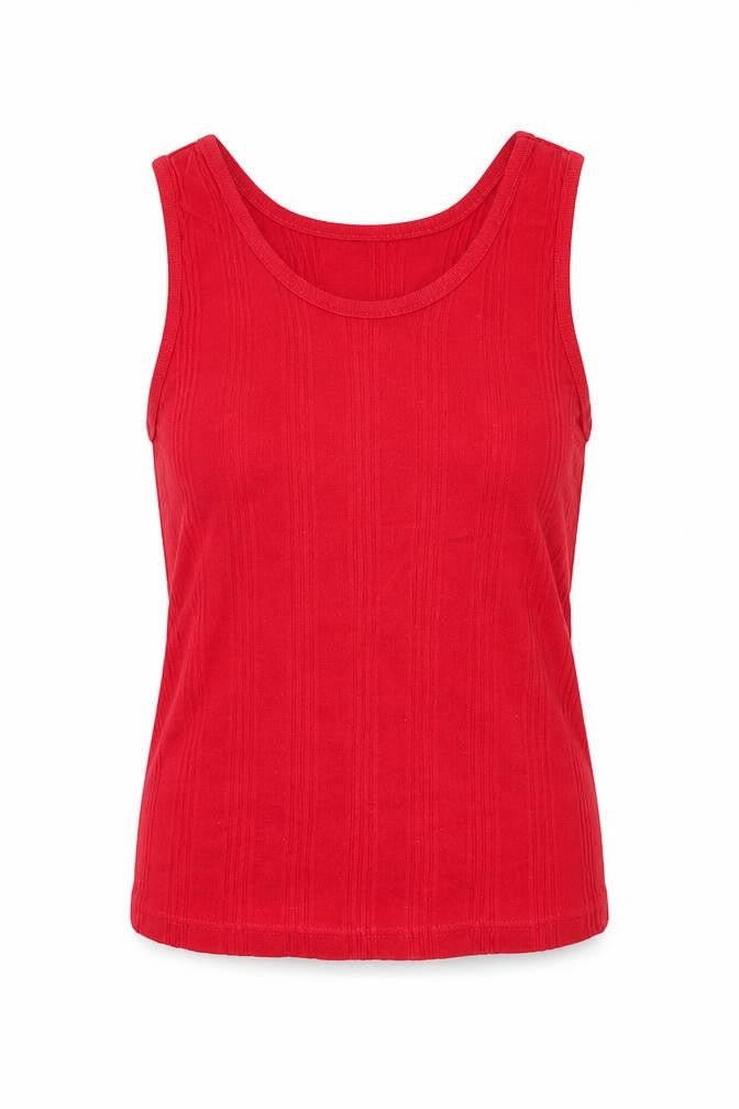 Front view of R.I.CLOTHING CO women’s red basic t-shirt, size XL