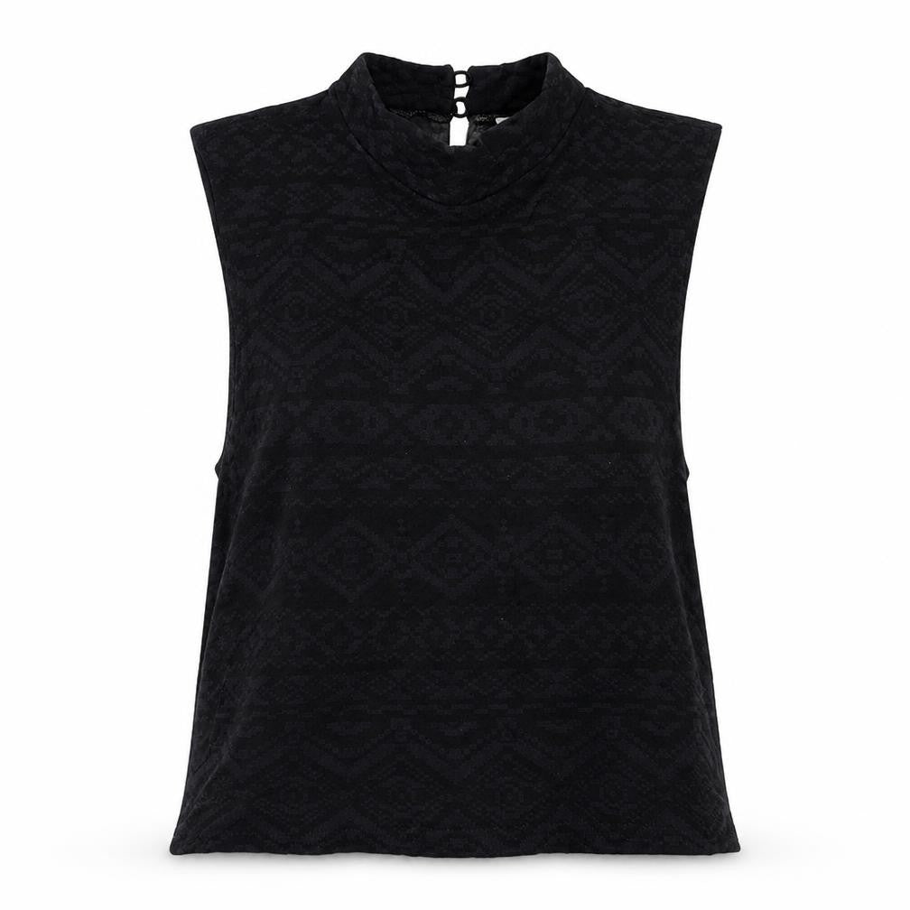 Front view of New Look women’s black basic t-shirt, size UK 12