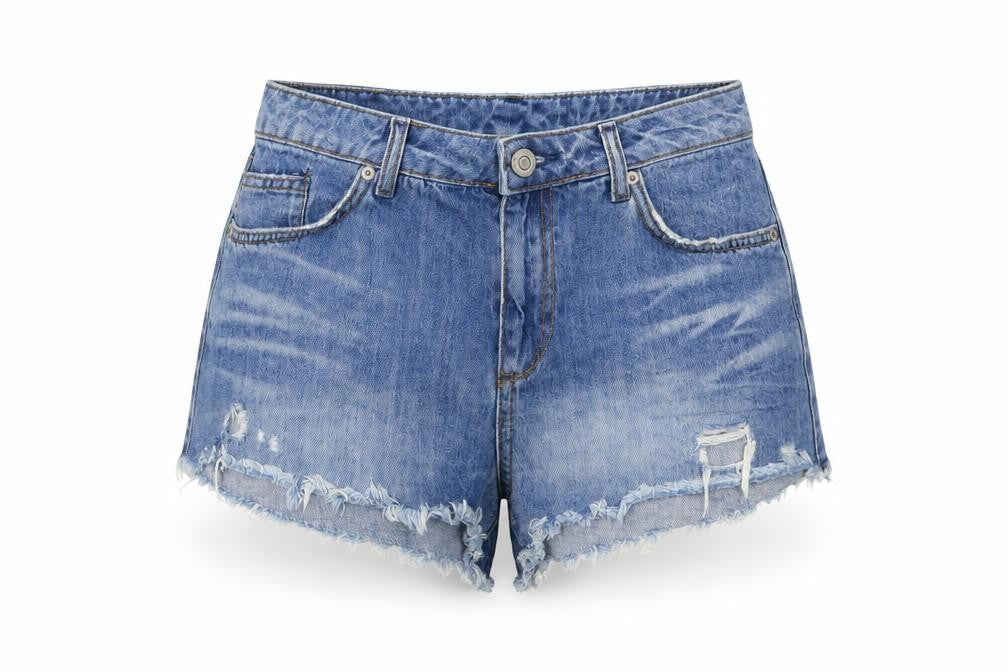 Topshop Womens Blue  Denim Cut-Off Shorts Size 30 in