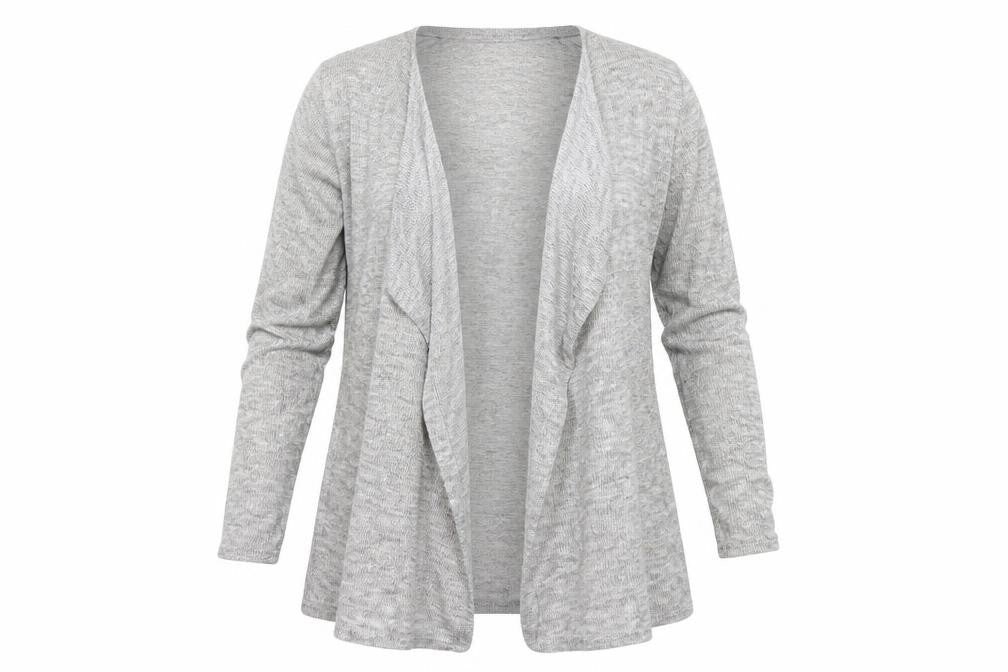 Front view of Primark women’s grey cape jumper, size UK 16
