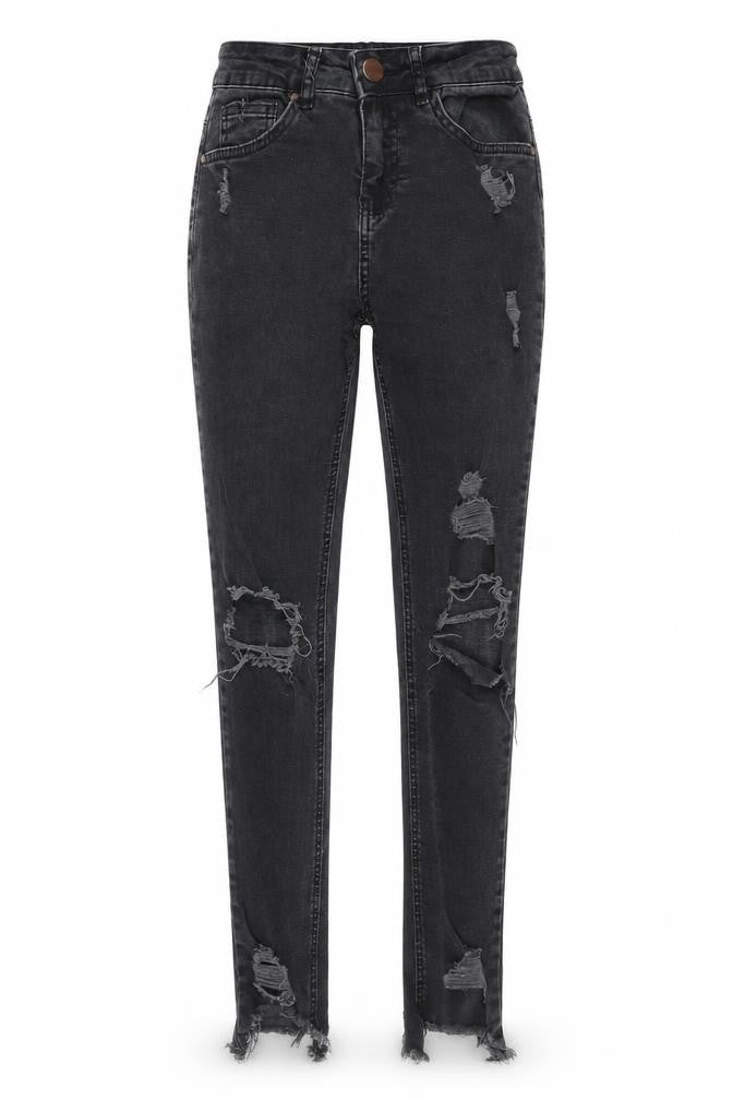 Select Womens Black  Denim Skinny Jeans Size 6 L27 in - distressed