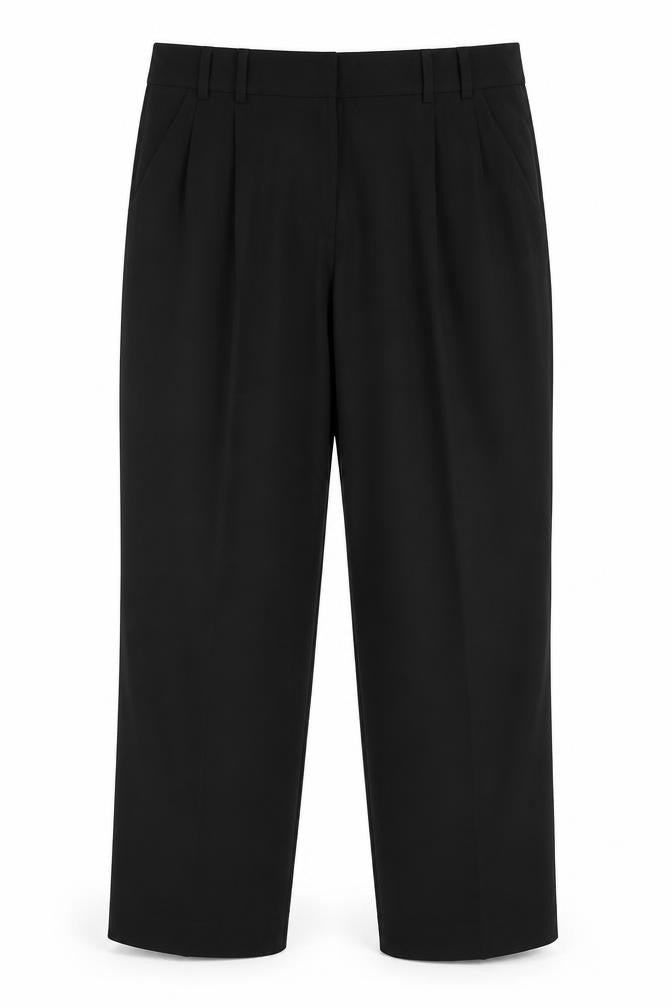 Front view of NW3 women’s black trousers, size UK 8, 28-inch leg