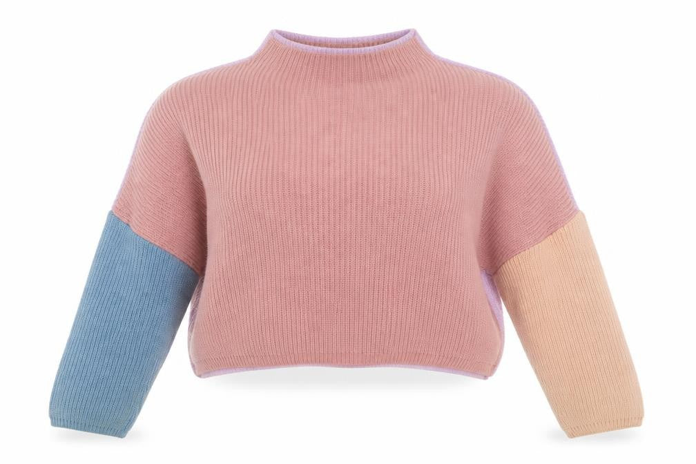 Front view of PRETTYLITTLETHING women’s multicoloured jumper, size UK 10