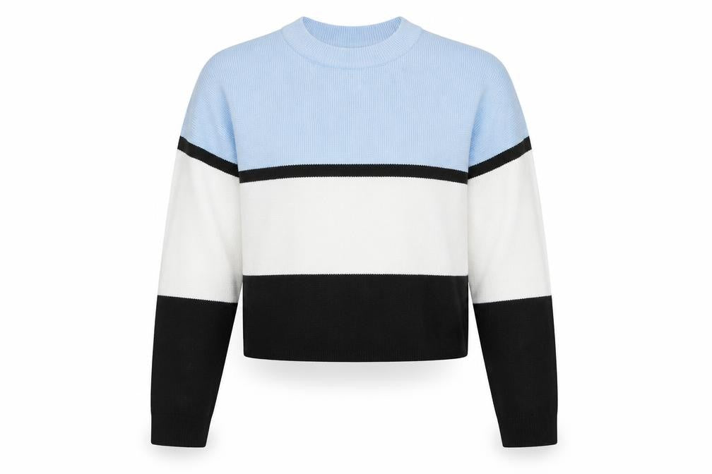 Front view of New Look girls’ blue jumper, size 9, years
