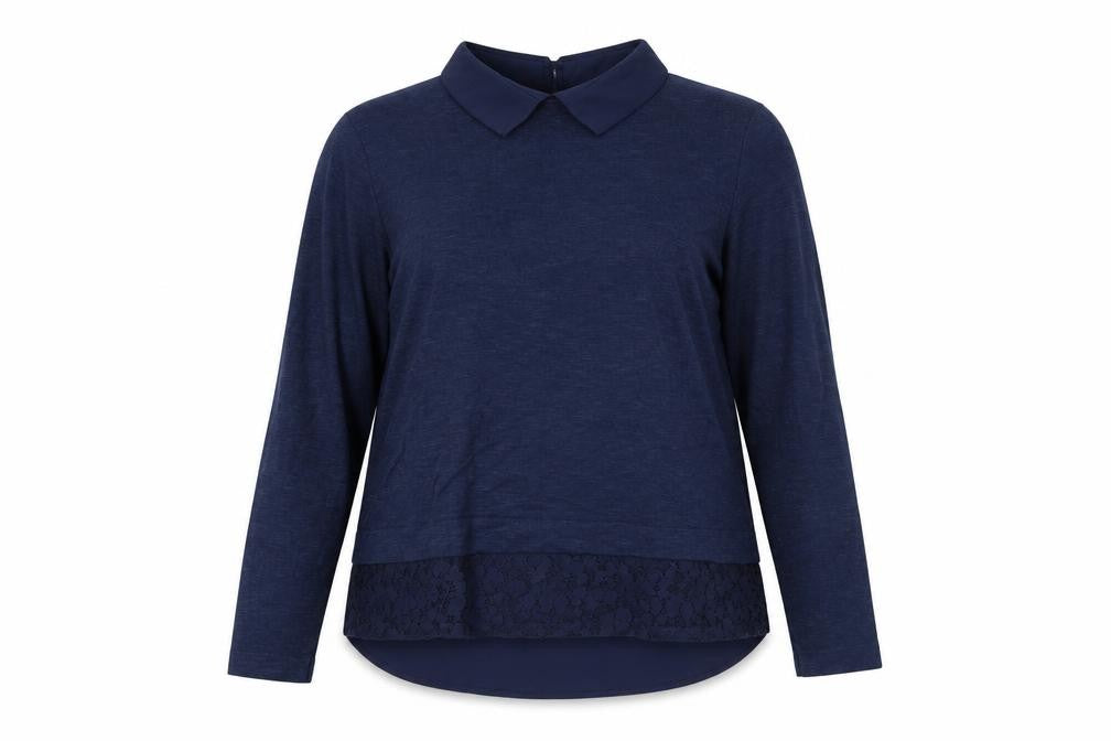 Front view of Tu women’s blue jumper, size UK 16