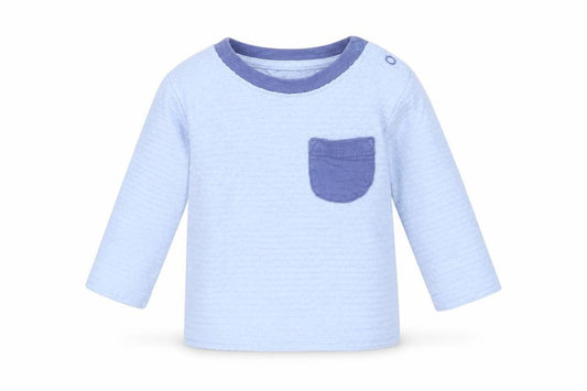 Front view of Matalan Baby Blue Basic T-Shirt, size 0-3, Months