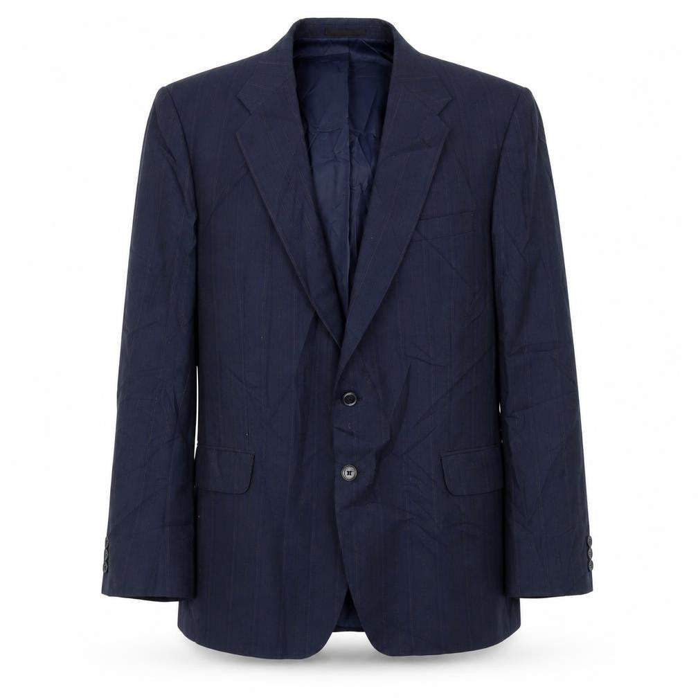 Chesterfield Mens Blue Striped  Jacket Suit Jacket Size 40