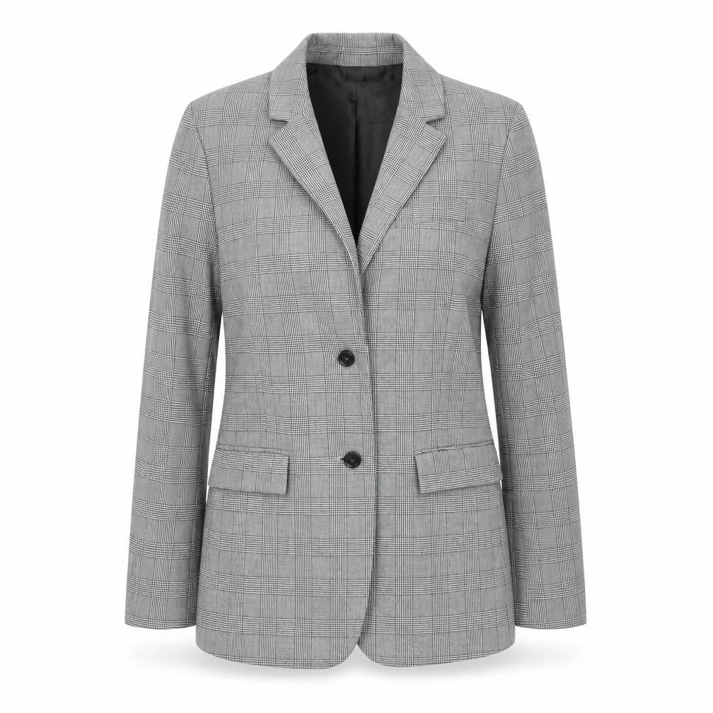 Front view of Next women’s grey check jacket suit jacket, size UK 10