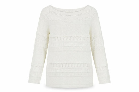 Front view of F&F women’s ivory jumper, size UK 10
