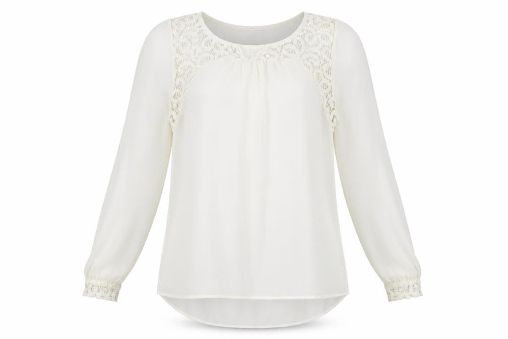 Front view of Next women’s ivory basic blouse, size UK 8