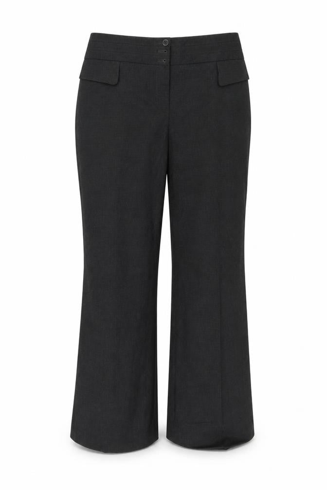 Front view of Next women’s grey trousers, size UK 14, 27-inch leg