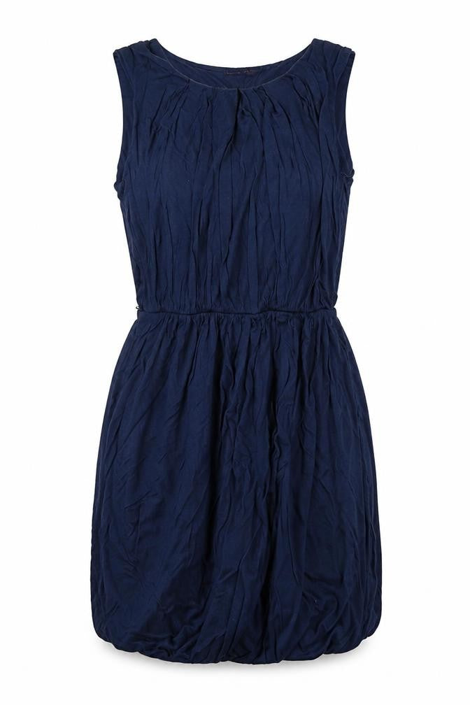 Front view of Miss Selfridge women’s blue basic blouse, size UK 8