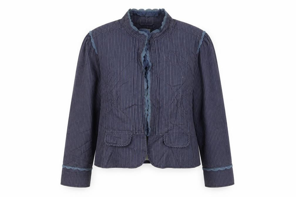 Front view of New Look women’s blue jacket coat, size UK 16