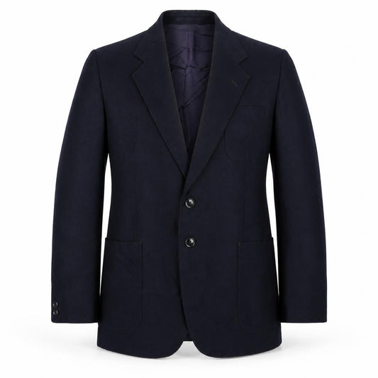 Front view of Turo men’s blue jacket blazer, size 42