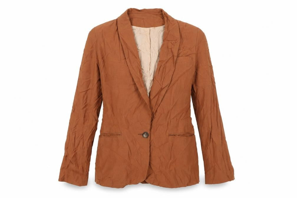 Front view of Topshop women’s brown jacket blazer, size UK 8
