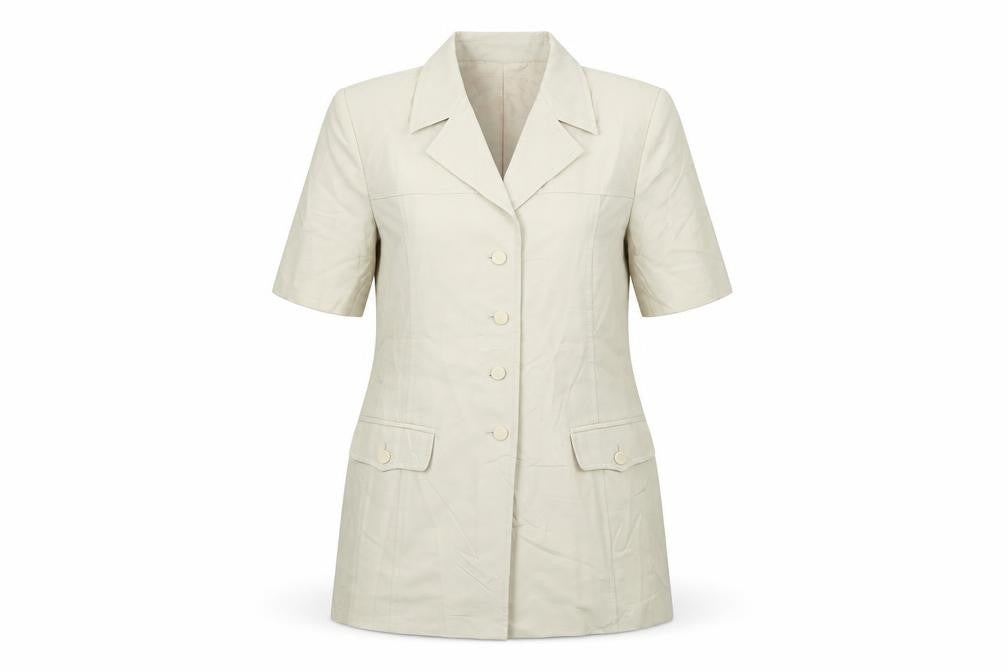 Front view of ara women’s beige jacket coat, size UK 12
