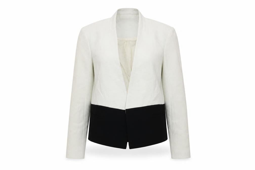 Front view of Topshop women’s white jacket blazer, size UK 10
