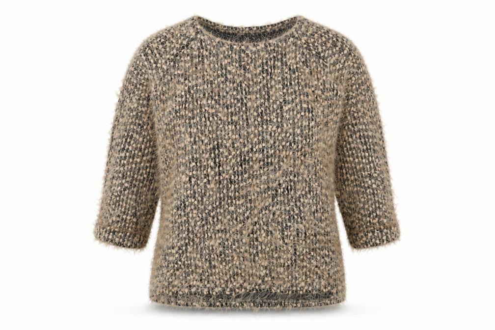Front view of Cameo Rose women’s brown jumper, size UK 12