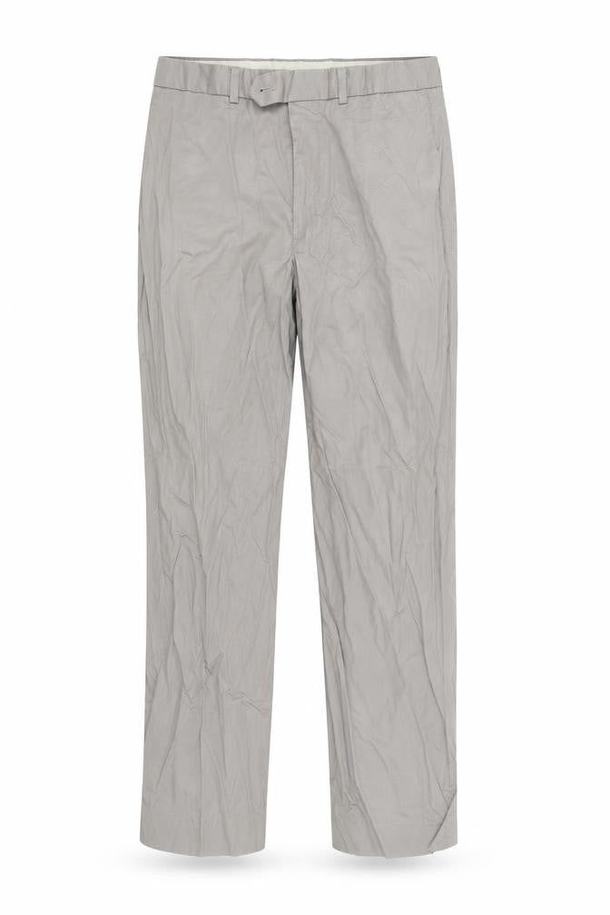 Front view of Marks & Spencer women’s beige trousers, size UK 34, 30-inch leg