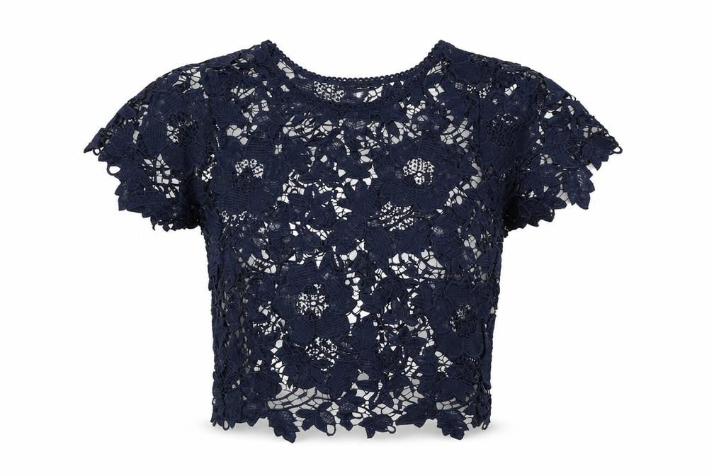 Front view of Atmosphere women’s blue basic blouse, size S, - open