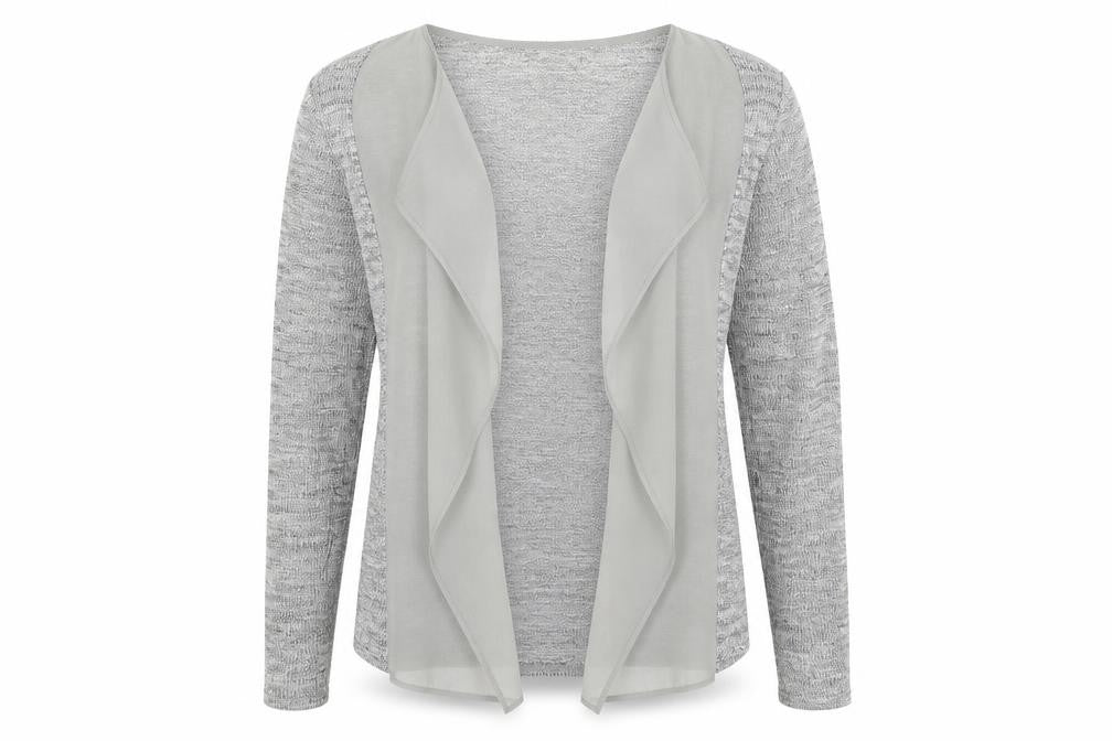 Front view of George women’s grey cardigan jumper, size UK 12