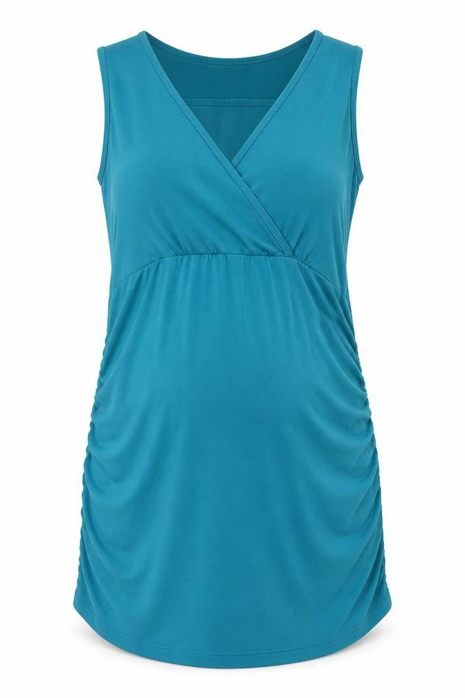Front view of Purpless women’s blue a-line, size 2XL