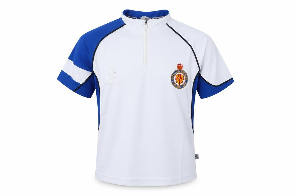 Front view of KURKI boys’ white basic t-shirt, size 8, years