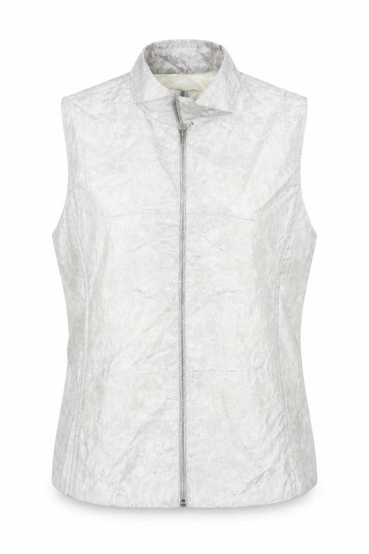 Front view of Oasis women’s silver cardigan jumper, size UK 10