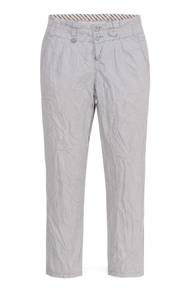 Front view of Sublevel women’s grey trousers, size XS, 25-inch leg