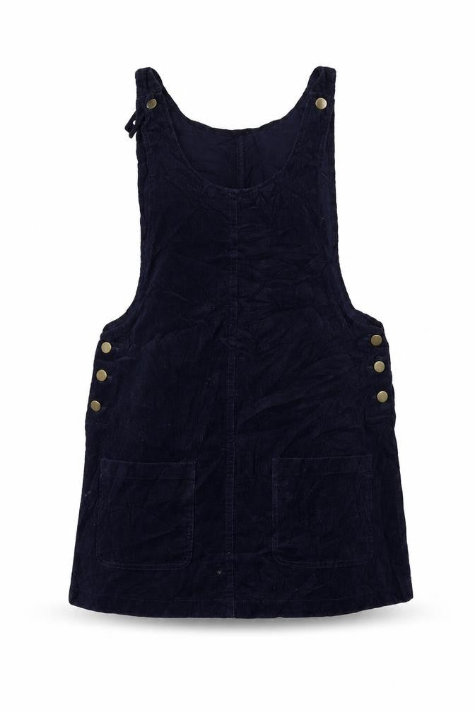 POP Womens Blue  Corduroy Pinafore/Dungaree Dress  Size S
