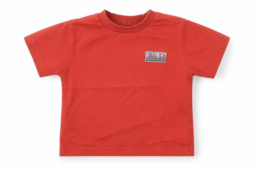 Front view of Adams Kids boys’ orange basic t-shirt, size 12-18, months