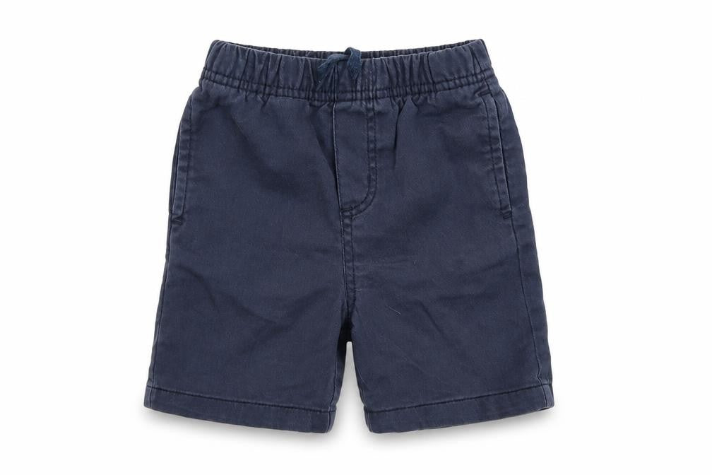 Front view of Tu boys’ blue cropped trousers, size 9-12, months