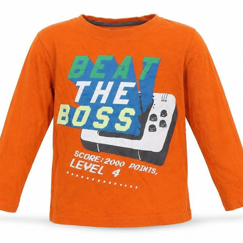Little Kids Boys Orange   Basic T-Shirt Size 4 Years