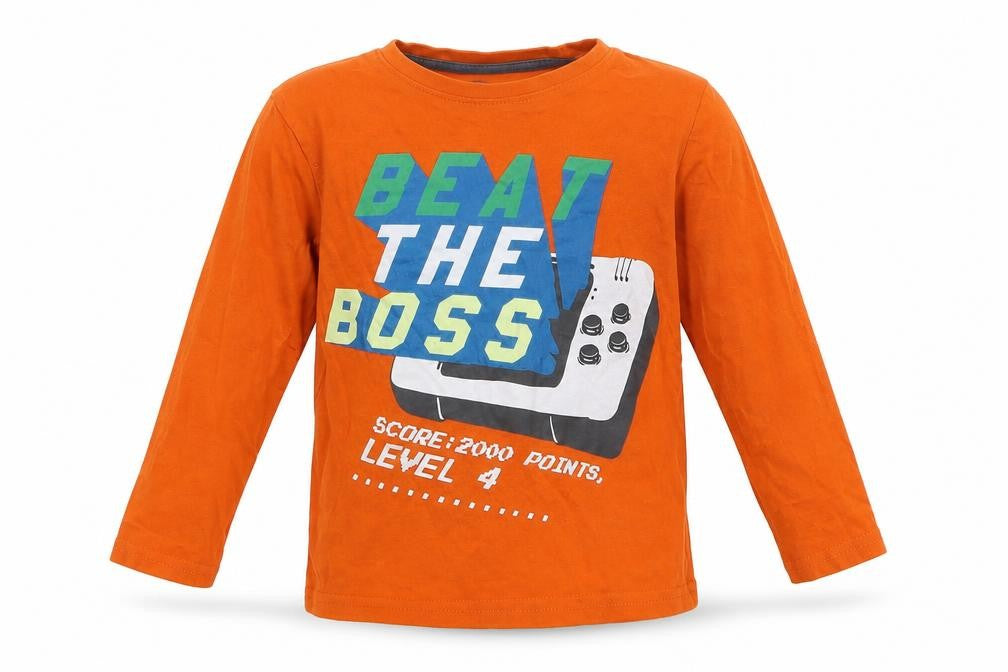 Little Kids Boys Orange   Basic T-Shirt Size 4 Years
