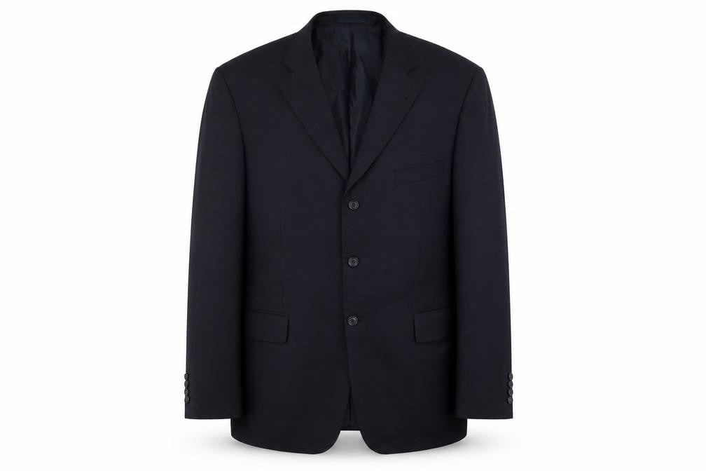 Front view of Armando men’s blue check jacket suit jacket, size XL