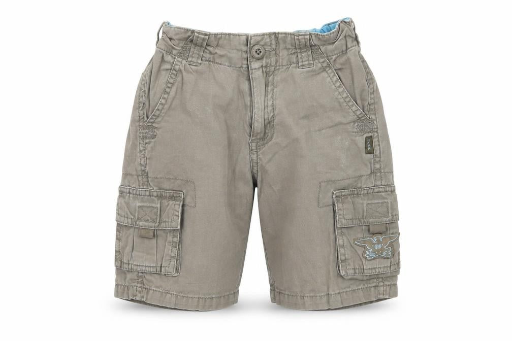 Front view of Pumpkin Patch boys’ grey cargo trousers, size 12-18, months