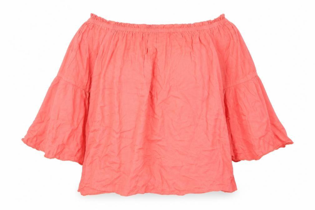 Front view of F&F women’s pink basic blouse, size UK 14