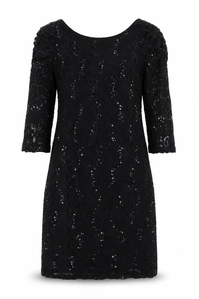 Front view of Evie women’s black a-line, size UK 10