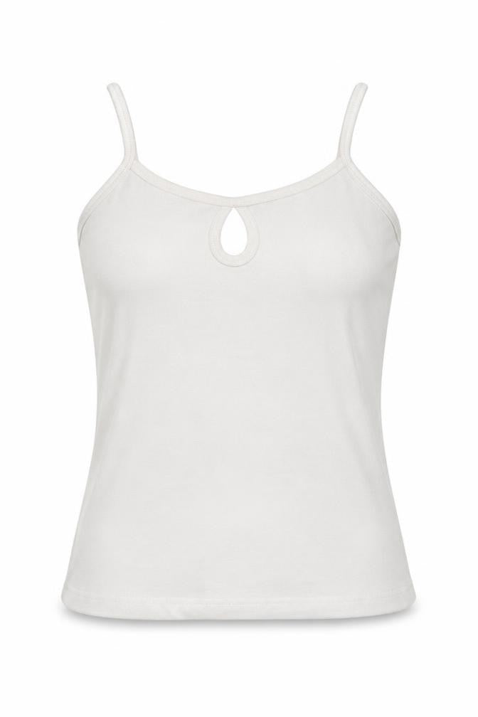 Front view of Fabrizio women’s white basic t-shirt, size M