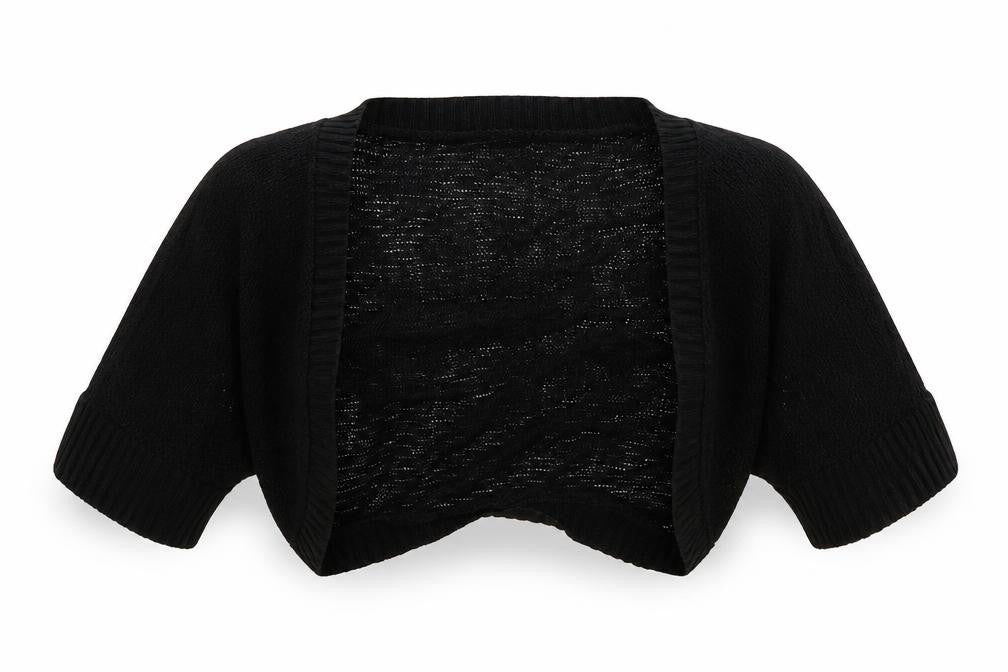 Front view of Primark women’s black cardigan jumper, size UK 8