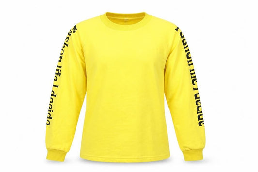 Front view of Preworn girls’ yellow rayon jumper, size S