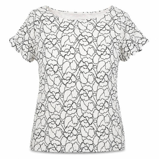 Front view of Profile women’s white floral basic t-shirt, size UK 10