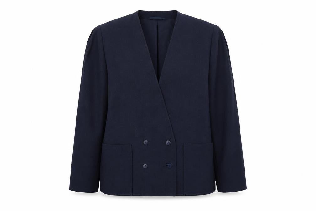 Front view of BHS women’s blue jacket blazer, size UK 16