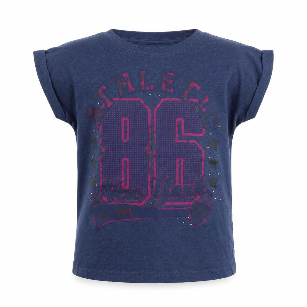 Front view of Pep&Co boys’ black basic t-shirt, size 6-7, years