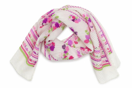 Preworn Girls White Floral  Scarf Scarves & Wraps One Size