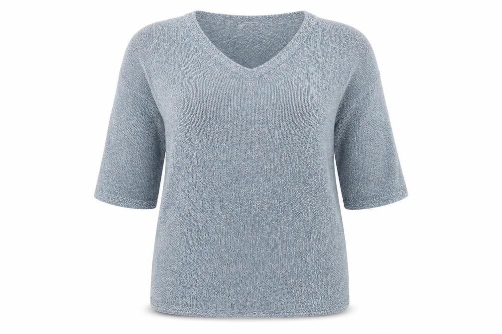 Front view of George women’s blue knit jumper, size UK 16