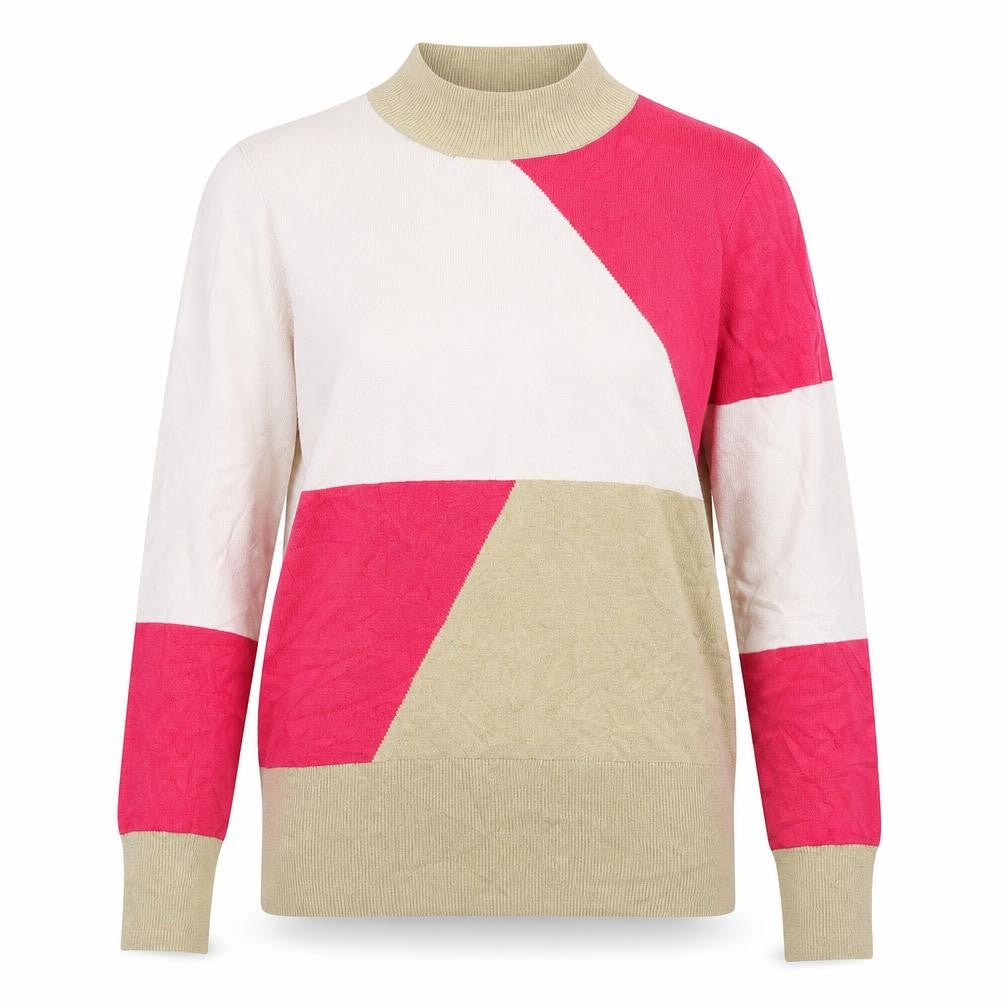 Front view of Marks & Spencer women’s multicoloured knit jumper, size UK 12