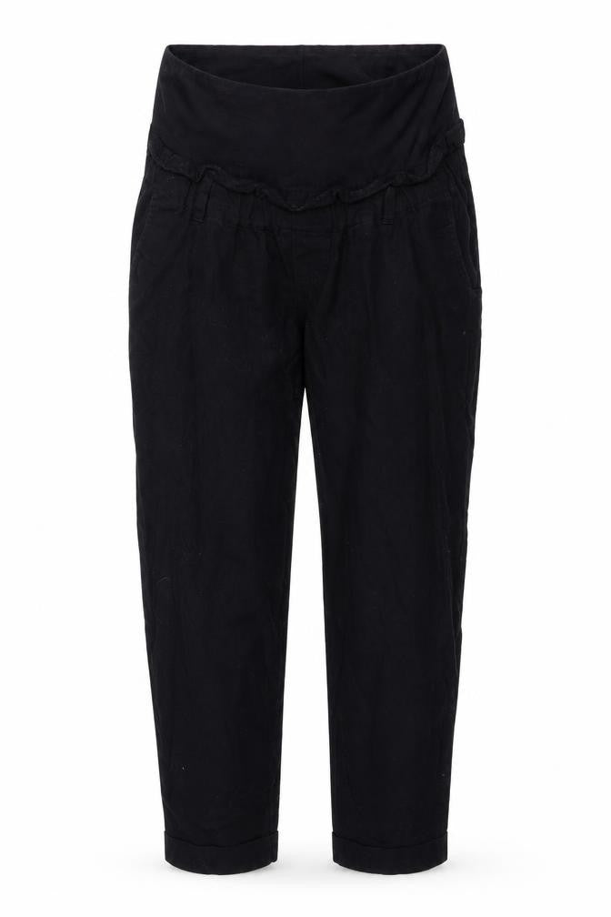 Front view of H&M women’s blue trousers, size M, 23-inch leg