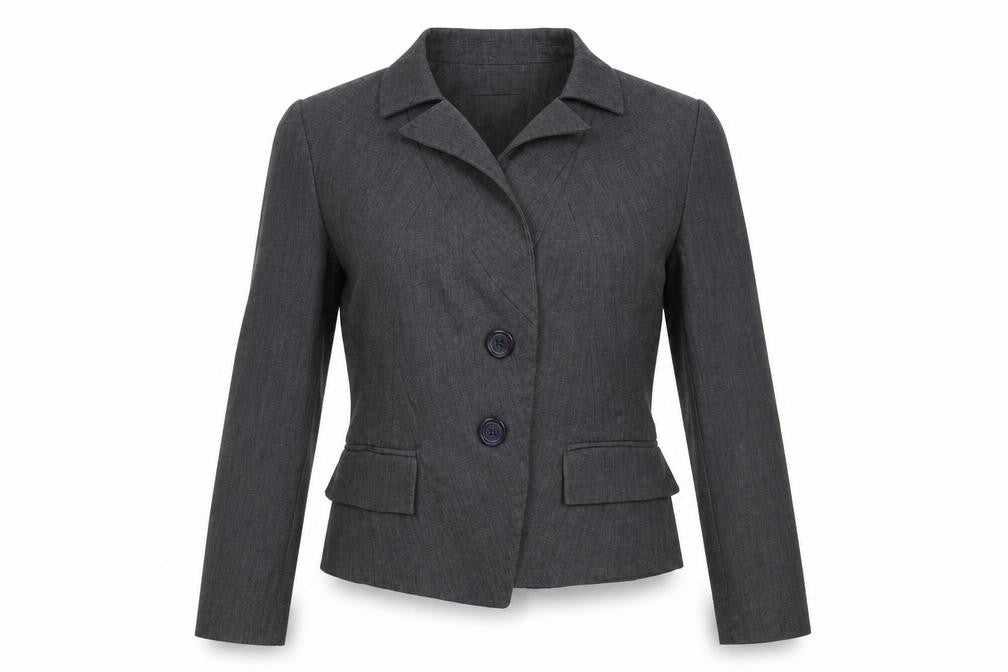 Front view of South women’s grey jacket, size UK 4